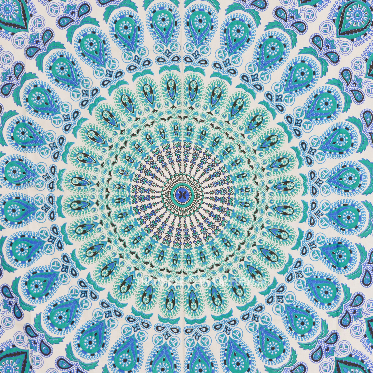 Small White Boho Style Mandala Wall Tapestry, Indian Beach Throw