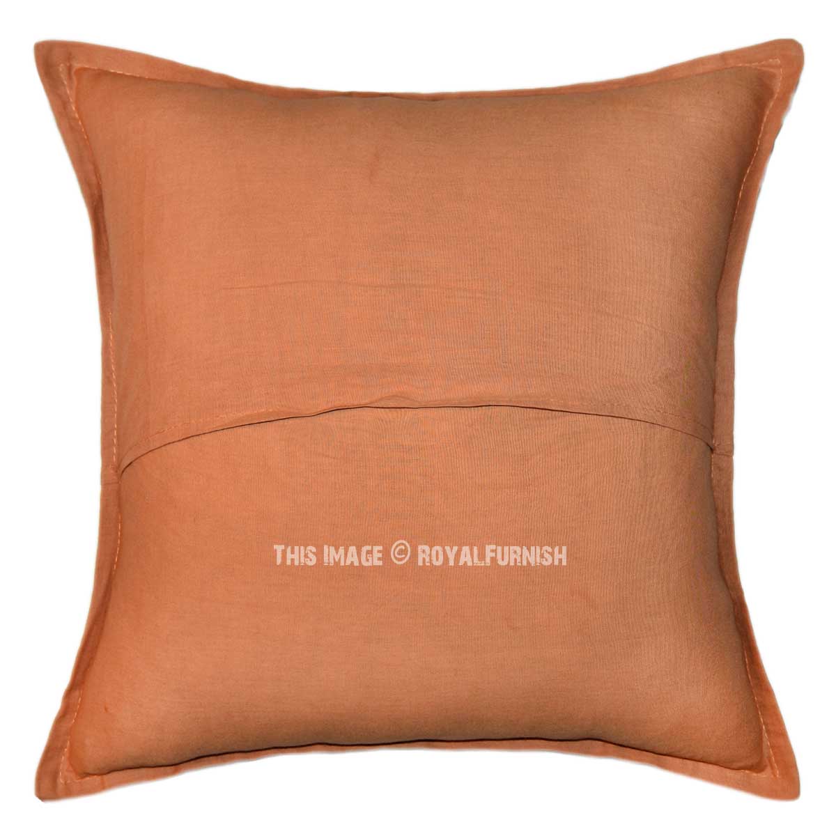 Brown Decorative Applique Designer Throw Pillow Case 16X16 - RoyalFurnish.com