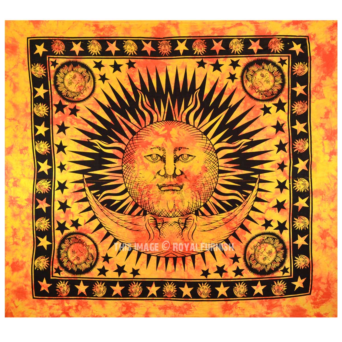Orange sun outlet tapestry