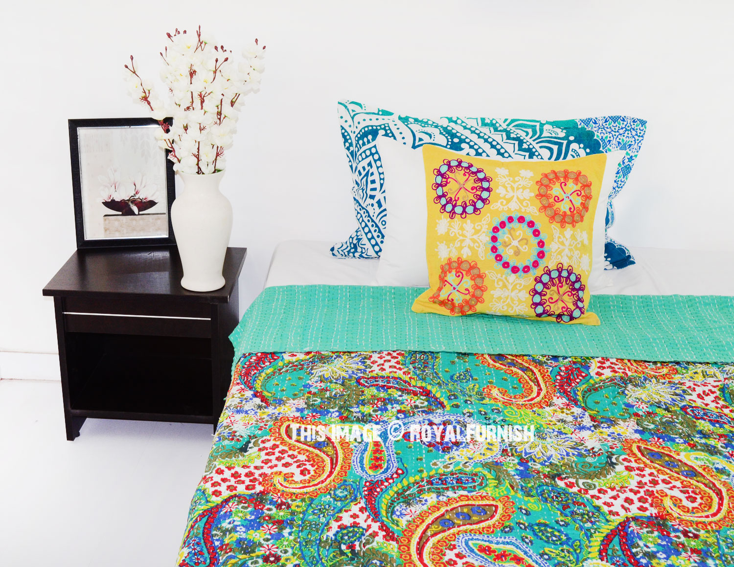 Details about   New Indian Art Handmade Paisley Cotton Kantha Quilt Twin Size Bedspreads Blanket 