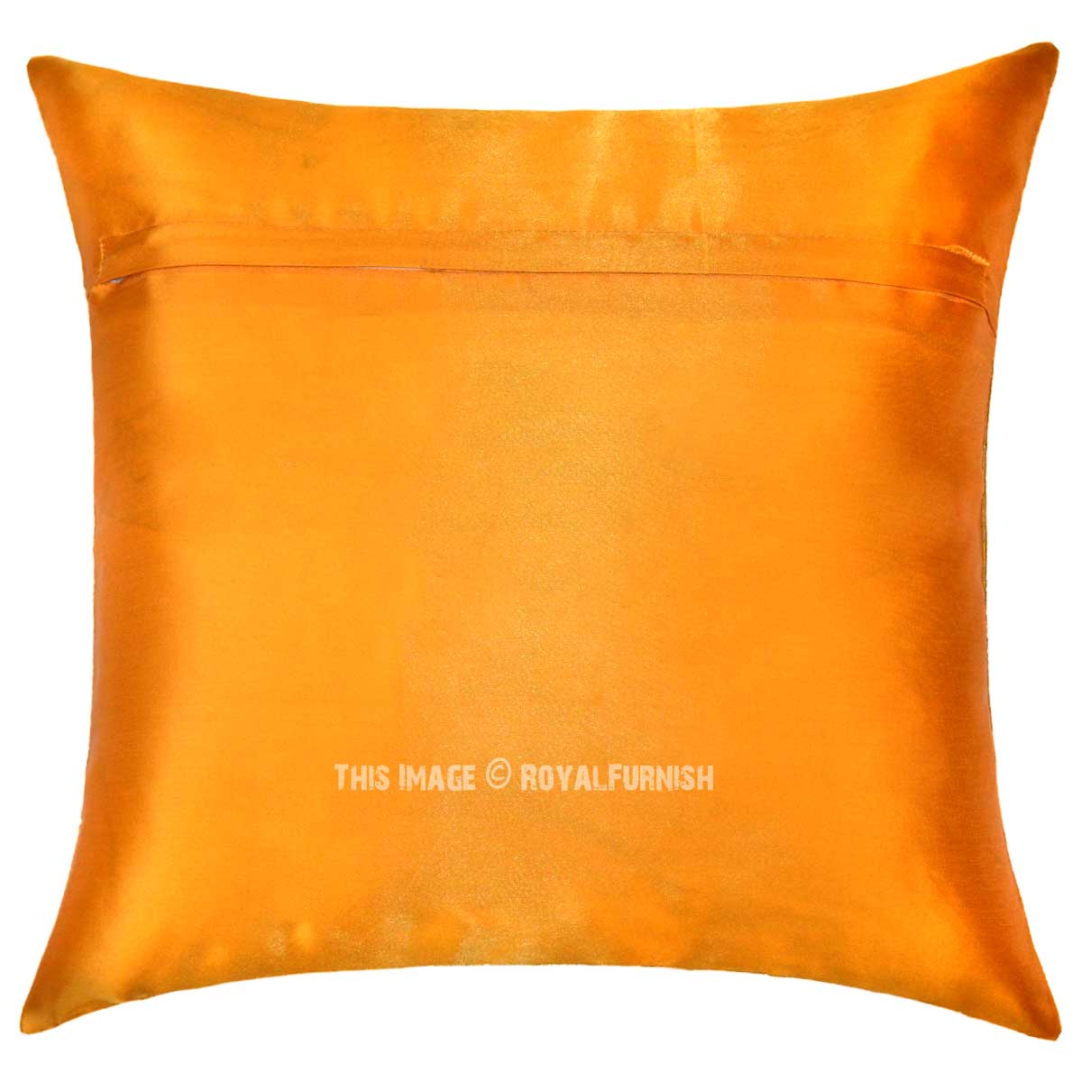 Yellow Flower Medallion Circle Outdoor Decorative Silk Throw Pillow Cover 16X16 Inch ...