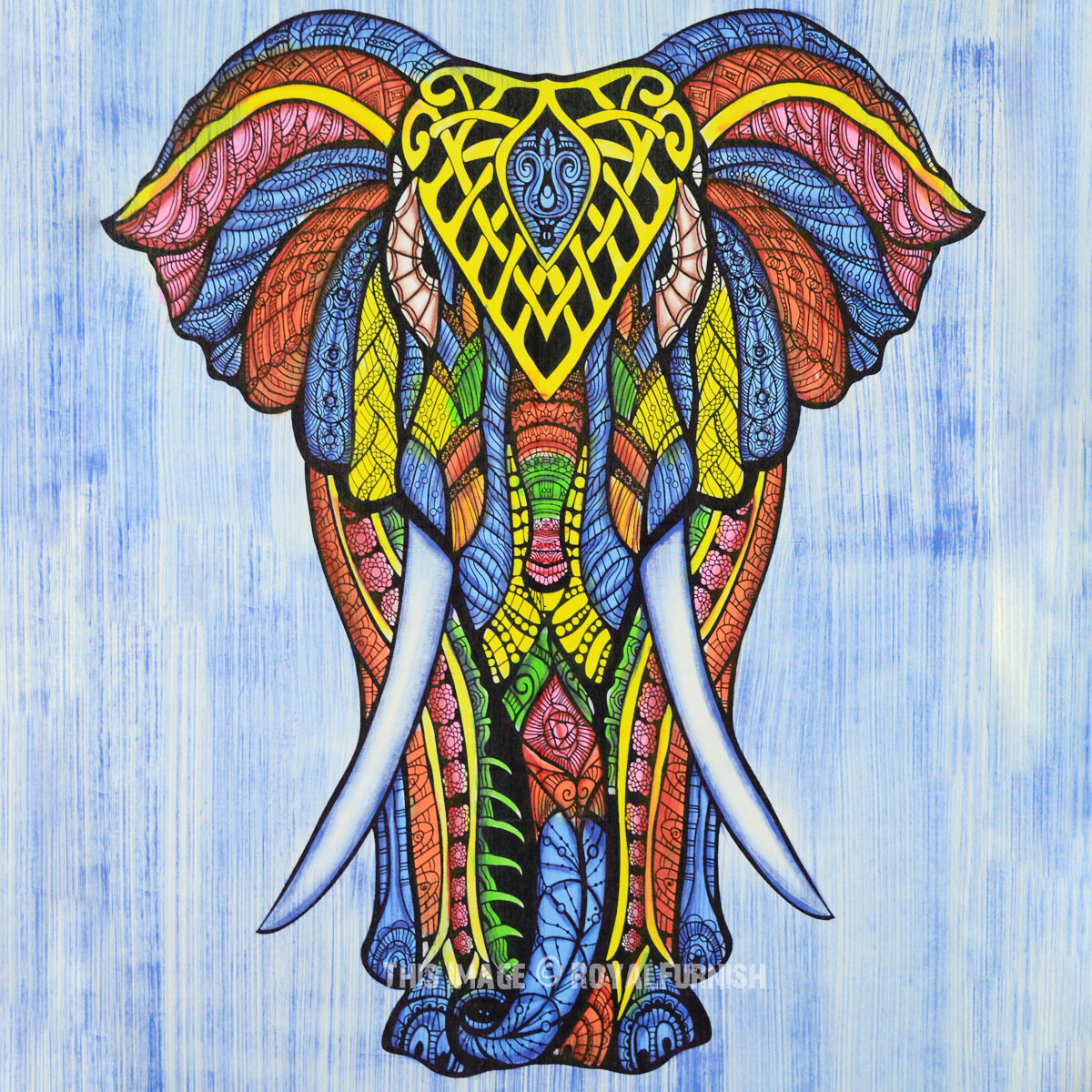 Trippy elephant tapestry 2025