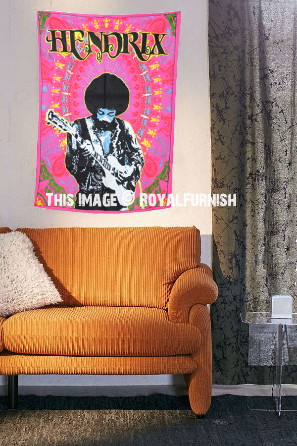 Pink Color Jimi Hendrix Guitar Singer Wall Door Hanging Poster Tapestry Hippie Pink Color Jimi Hendrix Guitar Singer Wall Door Hanging Poster Tapestry Hippie