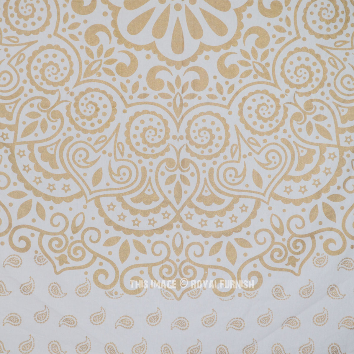 Sparkly Gold Orion Jewel Mandala Wall Tapestry - RoyalFurnish.com
