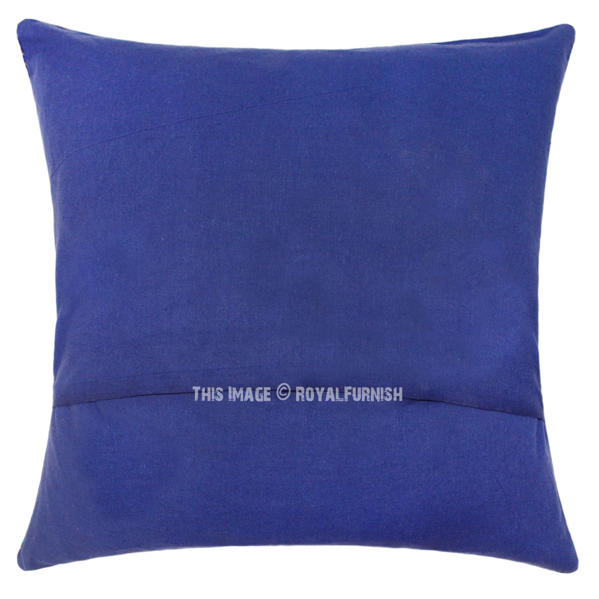 Blue & Orange Decorative Mandala Throw Pillow Cover - RoyalFurnish.com