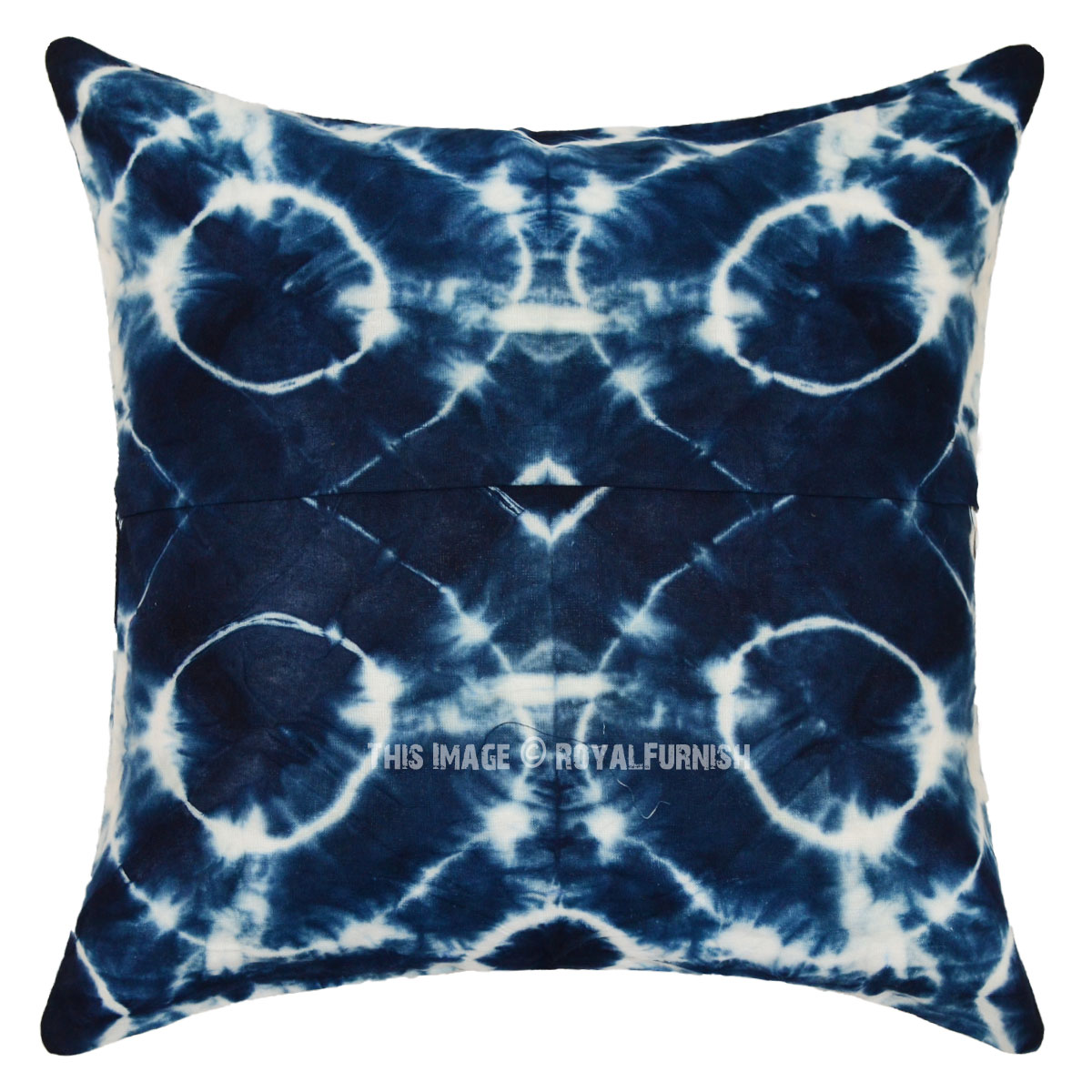 Decorative Dark Blue Bubble Shibori Indigo Throw Pillow Cover 16X16