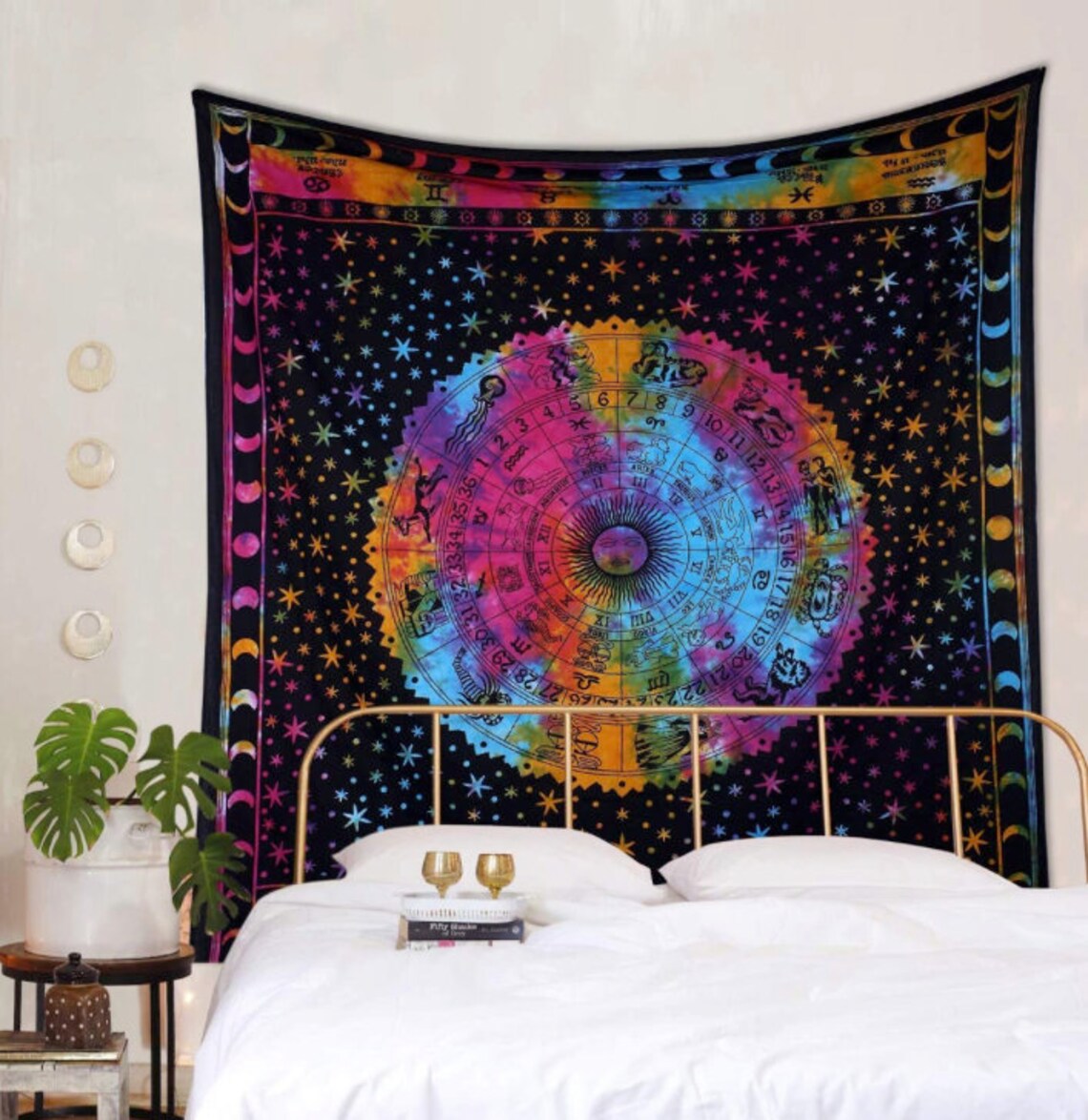 Colorful Tie Dye Queen Astrological Zodiac Sign Wall Tapestry ...