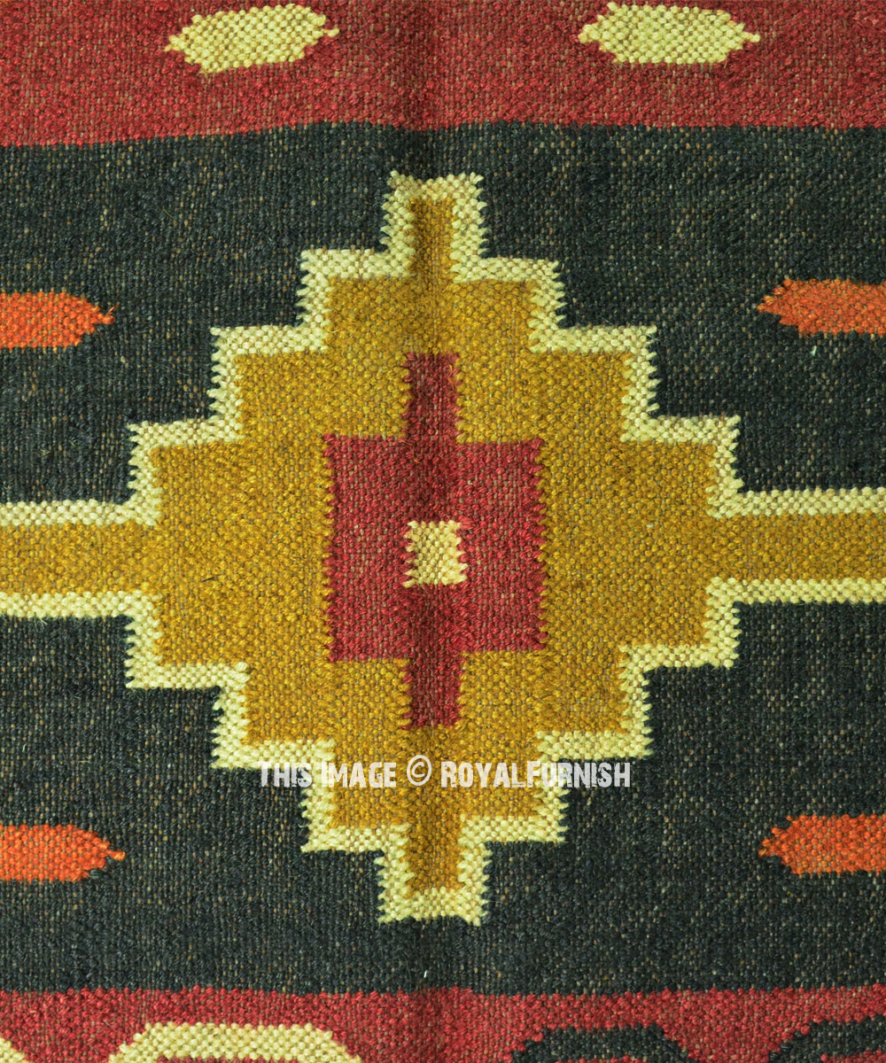 Green & Yellow Indian Traditional Pattern Southwestern Area Rug 4X6 Ft ...