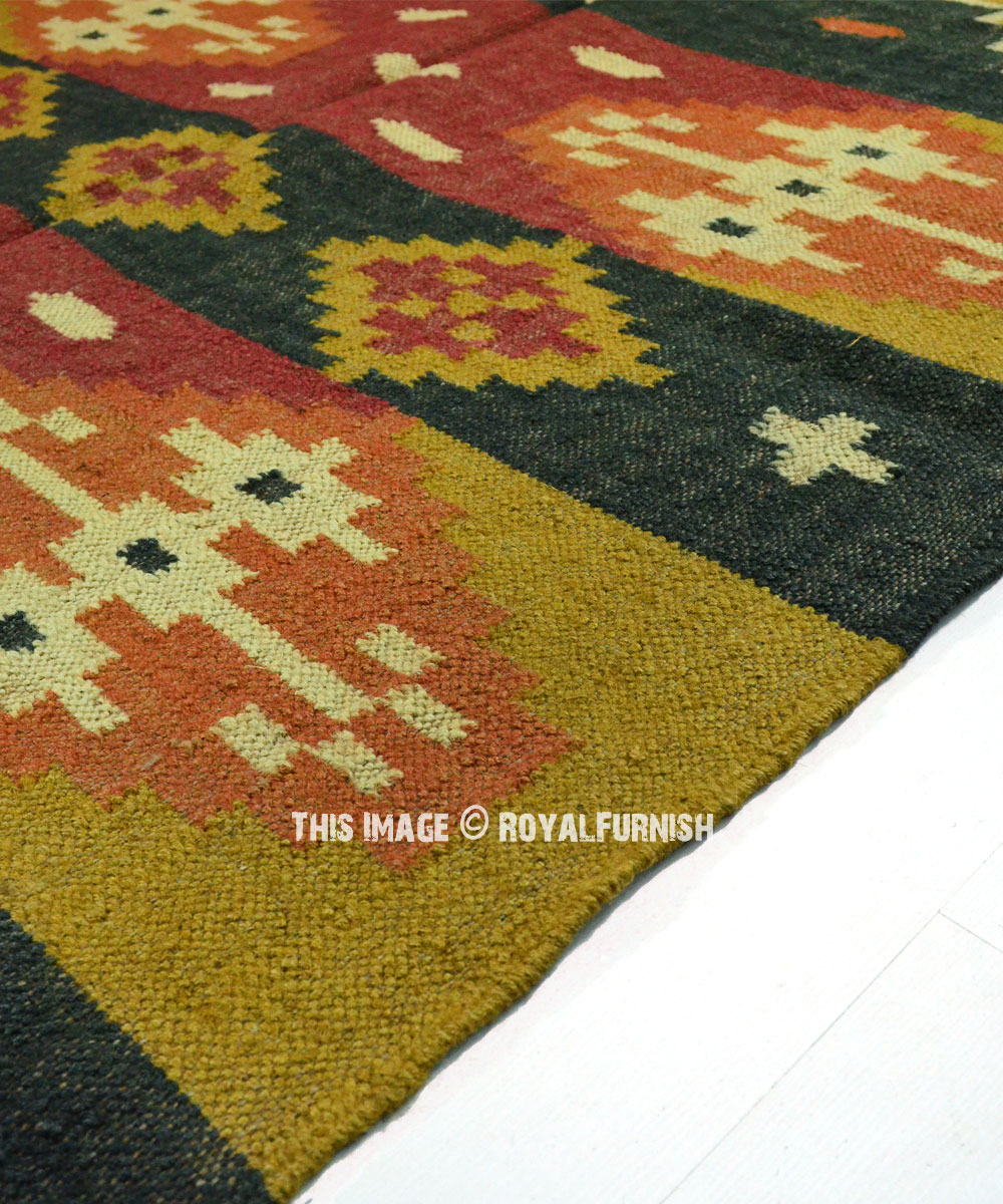 Green & Yellow Indian Traditional Pattern Southwestern Area Rug 4X6 Ft ...
