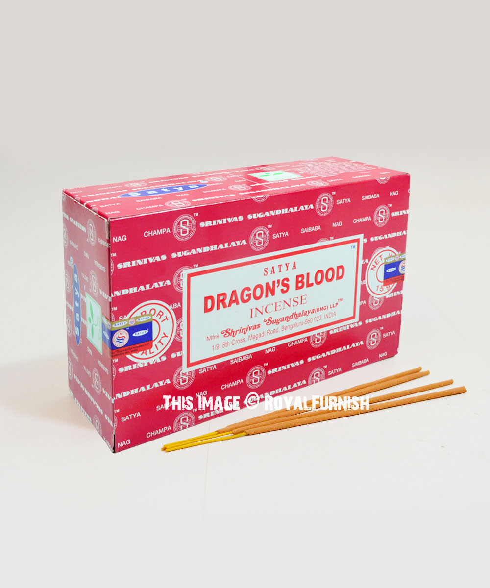 12 X 15 Gr = 180 Gr SHIPS FREE Satya Nag Champa Dragon's Blood Incense Sticks 