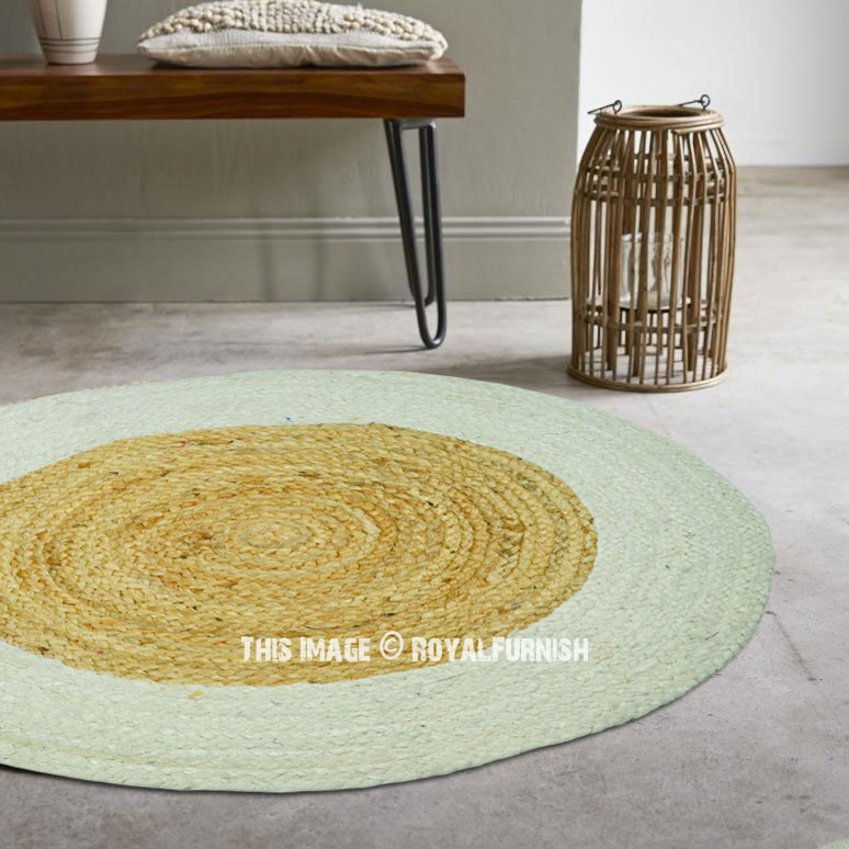 Ivory Natural Jute Braided 3 Ft Round, 9 Inch Round Area Rug