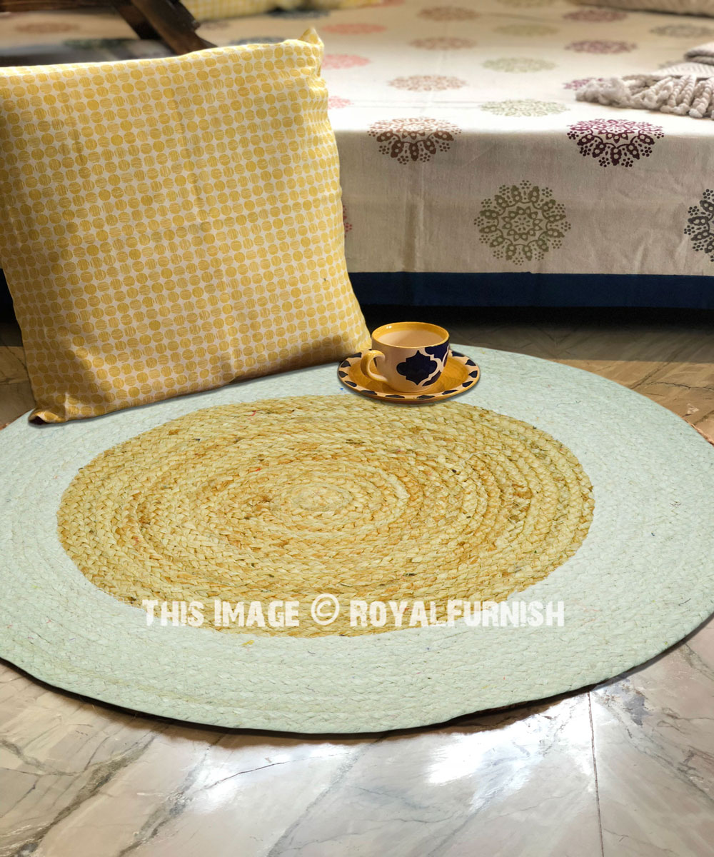 Natural Round Braided Jute Rug 2ft. 