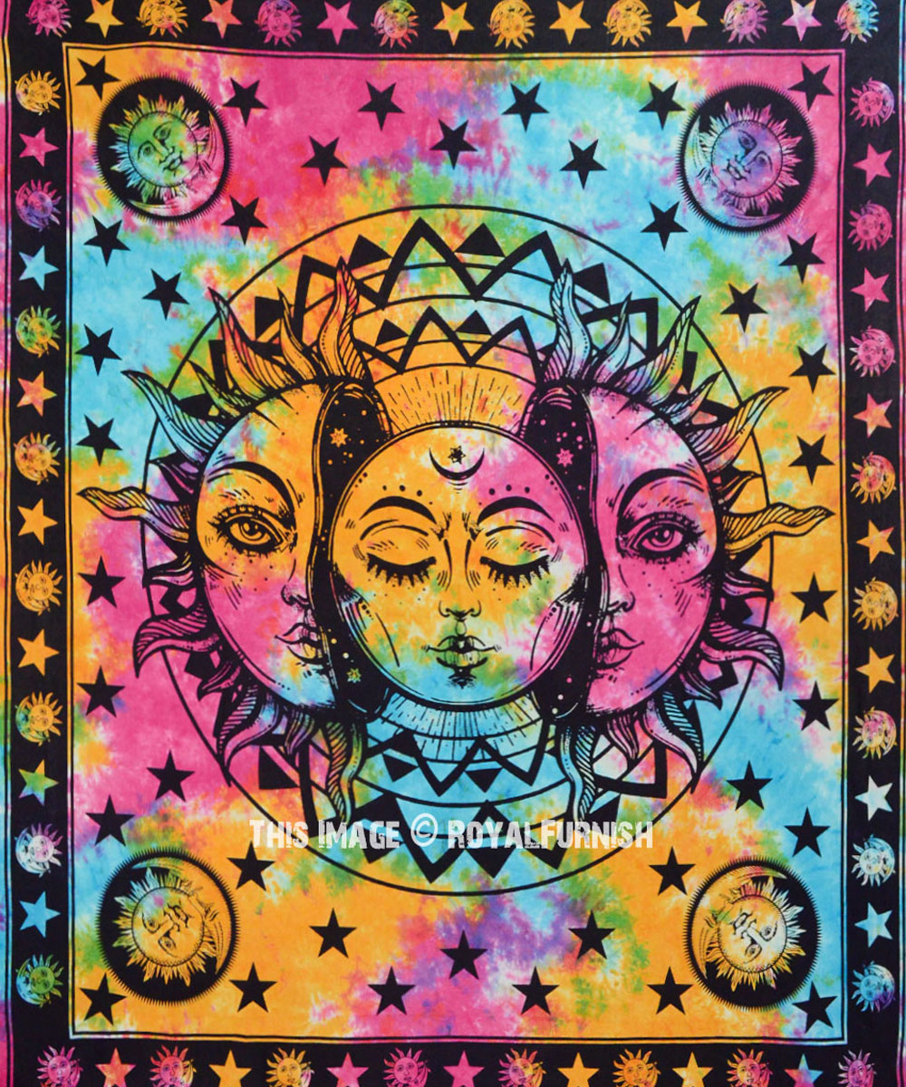 Multicolored Sun Moon Celestial Tie Dye Duvet Cover With Set Of Two Pillow Shams Queen Size Royalfurnish Com Multicolored Sun Moon Celestial Tie Dye Duvet Cover With Set Of Two Pillow Shams Queen Size Royalfurnish Com