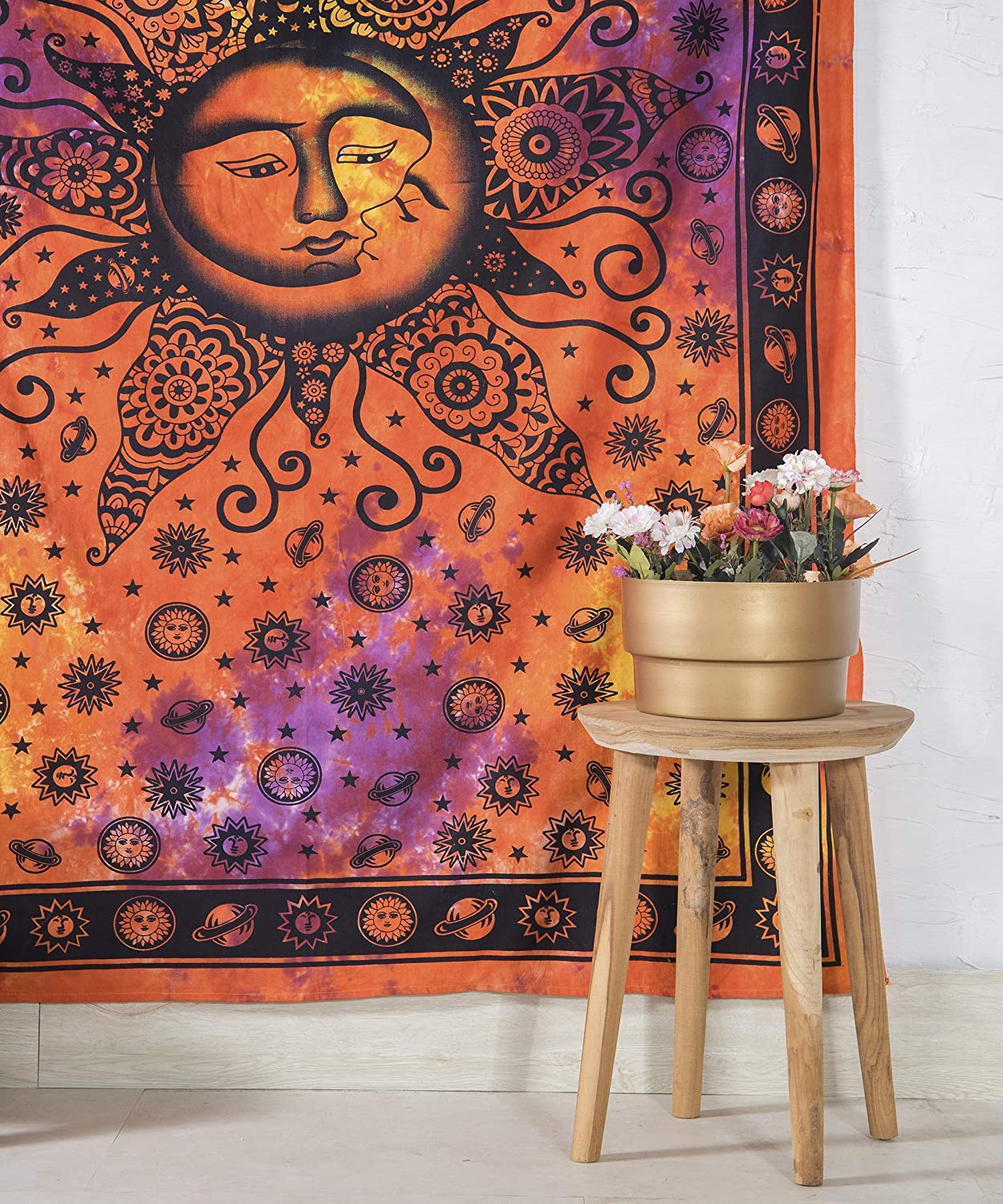 Bohemian Mandala Tapestry Ohm Twin Printed Meditation Psychedelic Wall Hanging 
