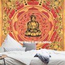 Brown Buddha Cotton Screen Printed Tapestry & Wall Hanging