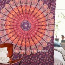 Red Multi Medallion Mandala Throw Wall Tapestry, Indian Hippie Tapestry Bedding