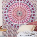 White Pink Multi Mandala Throw Tapestry, Indian Wall Hanging Bedding Bedspread