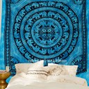 Blue Tie Dye Elephant Mandala Tapestry Throw Hippie Bedding Indian Bedspread