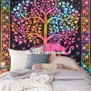 Tie Dye Colorful Elephant Tree Tapestry Wall Hanging Bedspread Bedding