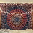 Blue Multi Plum and Blow Medallion Wall Tapestry, Hippie Bedding Throw