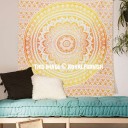 Multi Twin Floral Circle Ombre Tapestry, Mandala Hippie Wall Hanging