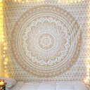 Sparkly Gold & White Mandala Wall Tapestry Boho Room Decor