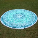 Sea Green Stellaria Leafs Ombre Mandala Roundie Beach Throw 