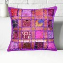 Purple Sequin Boho Embroidered Throw Pillow Cover 16X16