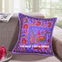 16X16 Purple Peacock Dance Theme Needlepoint Cotton Throw Pillow Cover