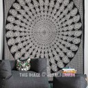 Black & White Bohemian Paisley Mandala Wall Tapestry