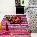 Pink Multi Colorful Design Hand Woven Jaipur Chindi Rag Rug