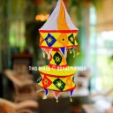 Multi Colorful Mirror Embroidered Cloth Fabric Lantern