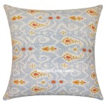 24" Big Gray Multi Indian Kantha Beach House Cotton Throw Pillow Cover