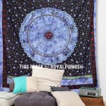 Blue Astrology Zodiac Horoscope Tie Dye Tapestry Wall Hanging