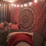 Maroon Floral Ombre Mandala Wall Tapestry Bedding, Beach Throw