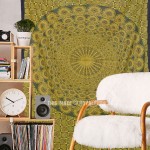 Twin Yellow Peacock Wings Wall Tapestry, Hippie Bedding