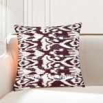 20X20 Maroon ZigZag Style Decorative Ikat Kantha Pillow Cover
