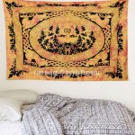 Small Orange Multi Forest Hunter Man Celtic Wall Tapestry