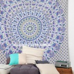 Plum and Bow Ghoomar Medallion Mandala Wall Tapestry, Hippie Bedding