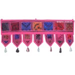 38" Pink India Patchwork Toran Window Door Hanging Valance Topper Decor Art