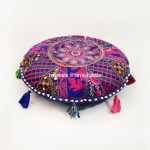 Blue Vintage Boho Patchwork Decorative Yoga Meditation Floor Cushion Cover 17" Inch