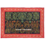 Elephant Birds Peacock Ari Work Hand Embroidered Wall Hanging Tapestry