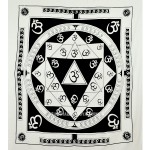 White & Black Om Zodiac Wall Tapestry, Indian Bedding
