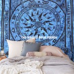 Western Zodiac Signs Cycle of Ages Wall Tapestry, Tie Dye Bedding Sheet
