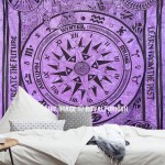 12 Astrological Cycle Of Ages Tie Dye Wall Tapestry, Purple Tie Dye Sheet Bedding