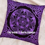Purple Celtic Star Knot Decorative Hippie Tie Dye 16X16 Throw Pillow Cover