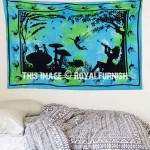 Turquoise Angel in Wonderland Tapestry, Small Tie Dye Fairy Tapestry Wall Hanging
