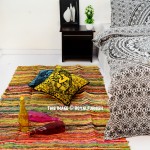 Colorful Chindi Rag Rug 3.5" X 5.7" ft.