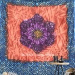 Blue Celtic Diamond Tapestry Wall Hanging, Tie Dye Bedding