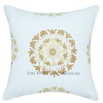 16" X 16" Floral Embroidered Suzani Indoor/Outdoor Pillow Sham